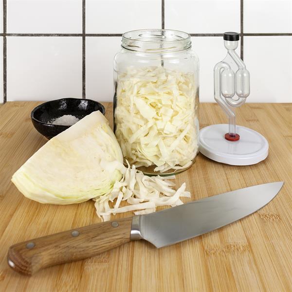 Fermentointipurkki, 1,7 litraa – mukana kierrekansi kumitulpalla ja vesilukko