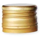 Aluminiumskuekapsel med gevind, pp 31,5 -24 mm høje, guldfarvet