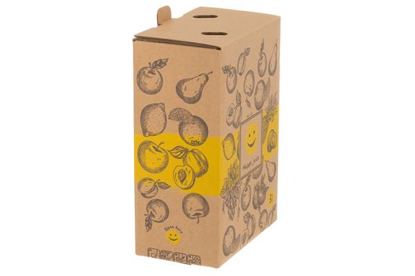 Bag-in-box (BIB) pussilla, Happy Juice, 3 litraa, setti: 1 laatikko ja 4 pussia