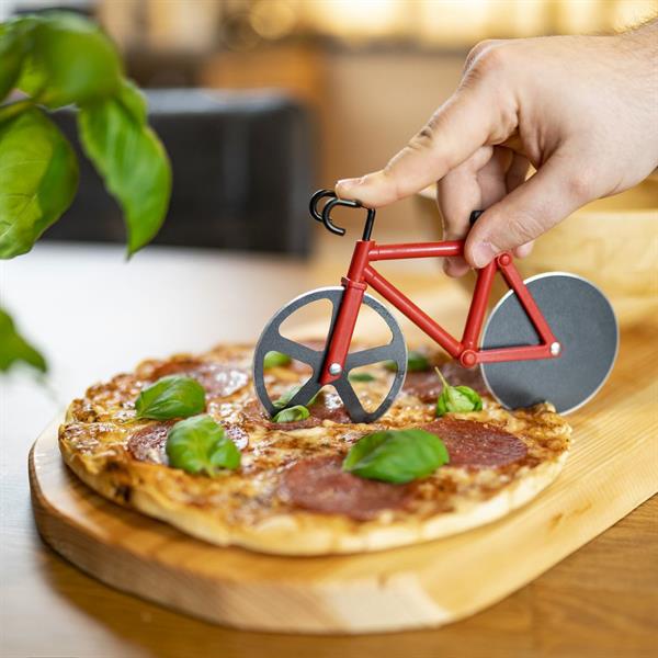 Pizzaleikkuri 2 pyörällä, polkupyörä tukijalalla, Fuentez, Westmark, halk. 7,5 cm