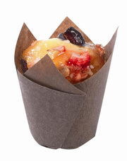 Tulipanformede muffinforme, mørkebrune, 25 stk